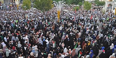 Batman'da Gazze açıklaması mitinge dönüştü: Meydanlar doldu, taştı