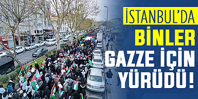 Binlerce çocuk Gazze'li şehit çocuklar ve Filistin'in özgürlüğü için yürüdü