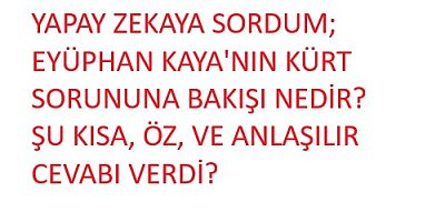  Eyüphan Kaya'nın Kürt meselesine bakışı nedir?