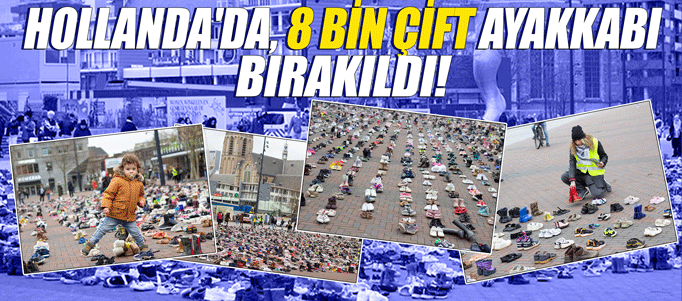 Filistinli çocuklar yaklaşık 8 bin çift ayakkabı bırakıldı!
