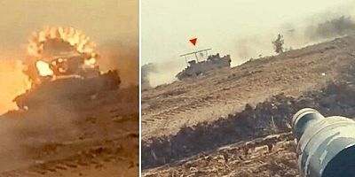 Kassam işgalcilerin tanklarını imha ediyor