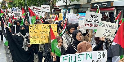 Uşak ve Malatya'da kadınlar, Gazze'deki mazlum anneler için yürüdü